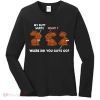 My Butt Hurts Chocolate Bunny Easter Funny Women's Long Sleeve Shirt thumb 0