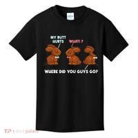 My Butt Hurts Chocolate Bunny Easter Funny Kids T-Shirt thumb 0