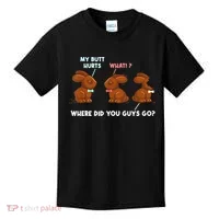 My Butt Hurts Chocolate Bunny Easter Funny Kids T-Shirt thumb 0