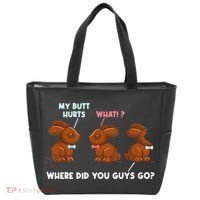 My Butt Hurts Chocolate Bunny Easter Funny Tote Bag thumb 0