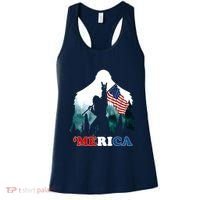 Merica Bigfoot Holding American Flag Usa 4th Of July Bigfoot Women's Tank Top thumb 0