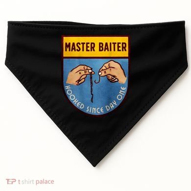 Master Baiter Hooked Since Day One USA-Made Doggie Bandana