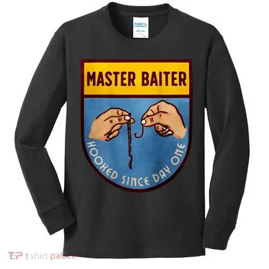 Master Baiter Hooked Since Day One Kids Long Sleeve Shirt