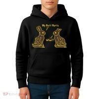 My Butt Hurts What Funny Easter Bunny Kids Hoodie thumb 4