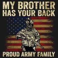 My Brother Has Your Back Proud Army Family Veteran Brother Gift Women's Hoodie thumb 2