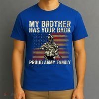 My Brother Has Your Back Proud Army Family Veteran Brother Gift T-Shirt thumb 3
