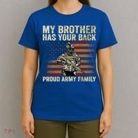 My Brother Has Your Back Proud Army Family Veteran Brother Gift T-Shirt thumb 4
