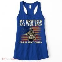 My Brother Has Your Back Proud Army Family Veteran Brother Gift Women's Tank Top thumb 0