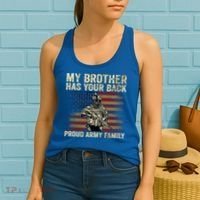 My Brother Has Your Back Proud Army Family Veteran Brother Gift Women's Tank Top thumb 2