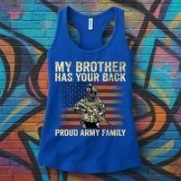 My Brother Has Your Back Proud Army Family Veteran Brother Gift Women's Tank Top thumb 3