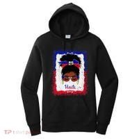 Messy Bun Haitian Haiti Flag Woman Girl Women's Hoodie thumb 0