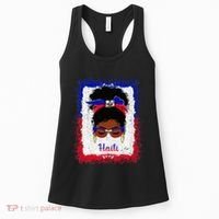 Messy Bun Haitian Haiti Flag Woman Girl Women's Tank Top thumb 0