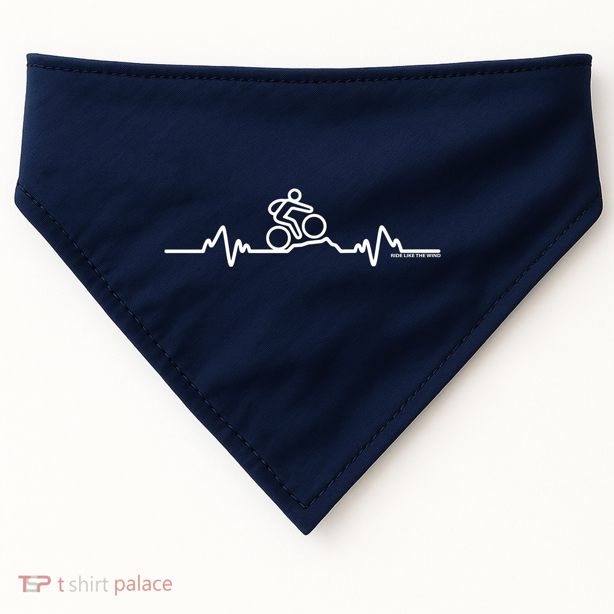 Mountain Bike Heartbeat Pulse Cycling USA-Made Doggie Bandana