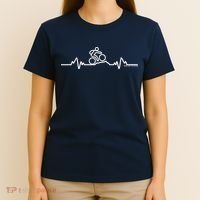 Mountain Bike Heartbeat Pulse Cycling T-Shirt thumb 4