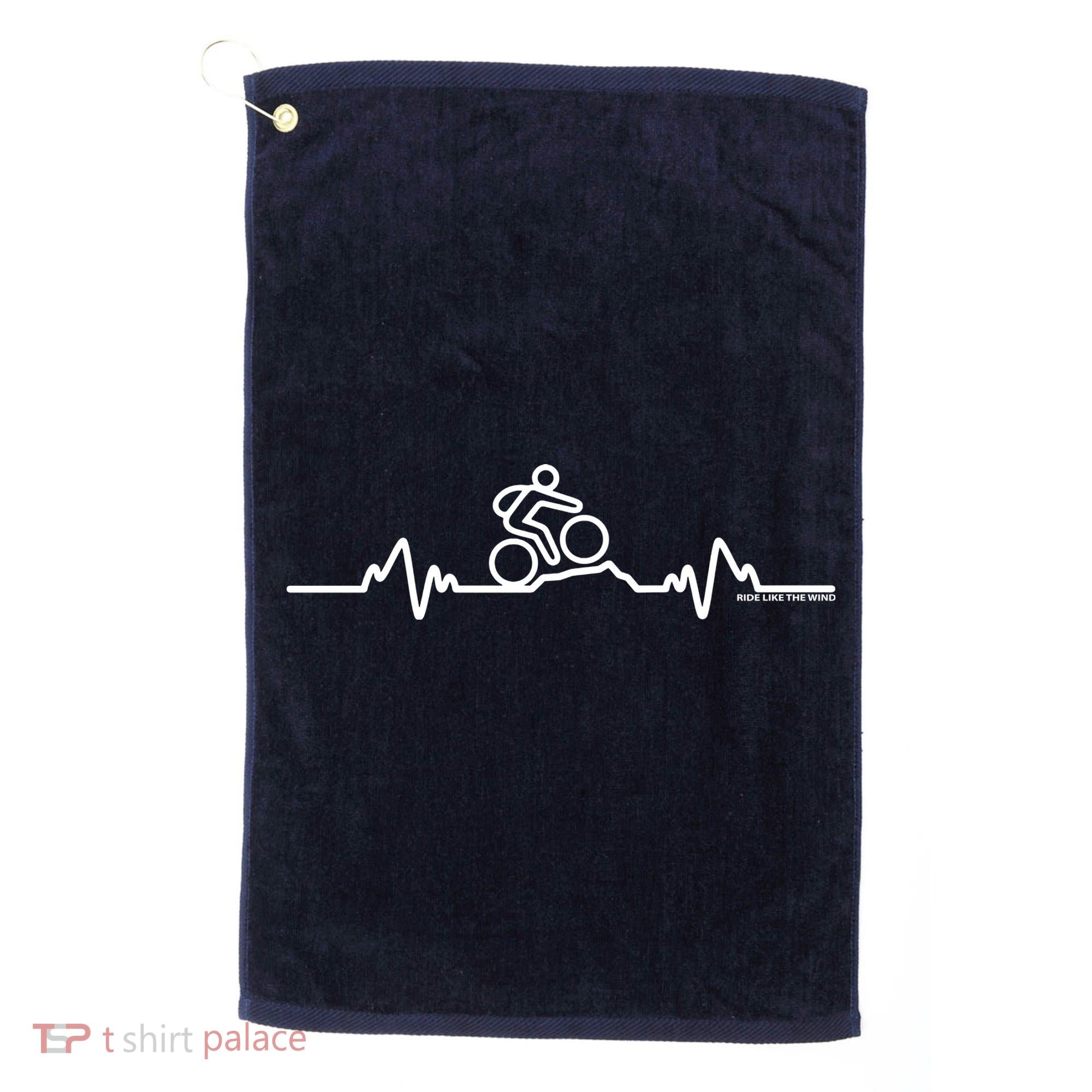 Mountain Bike Heartbeat Pulse Cycling Golf Towel