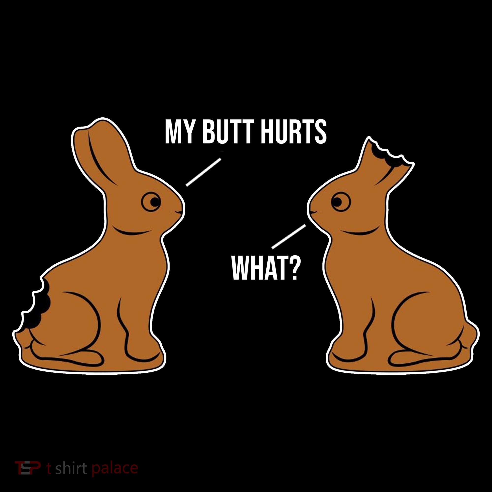 My Butt Hurts Chocolate Easter Bunny Funny Coaster