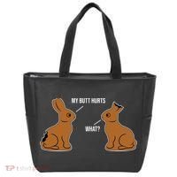 My Butt Hurts Chocolate Easter Bunny Funny Tote Bag thumb 0
