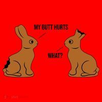 My Butt Hurts Chocolate Easter Bunny Funny Santa Hat thumb 1