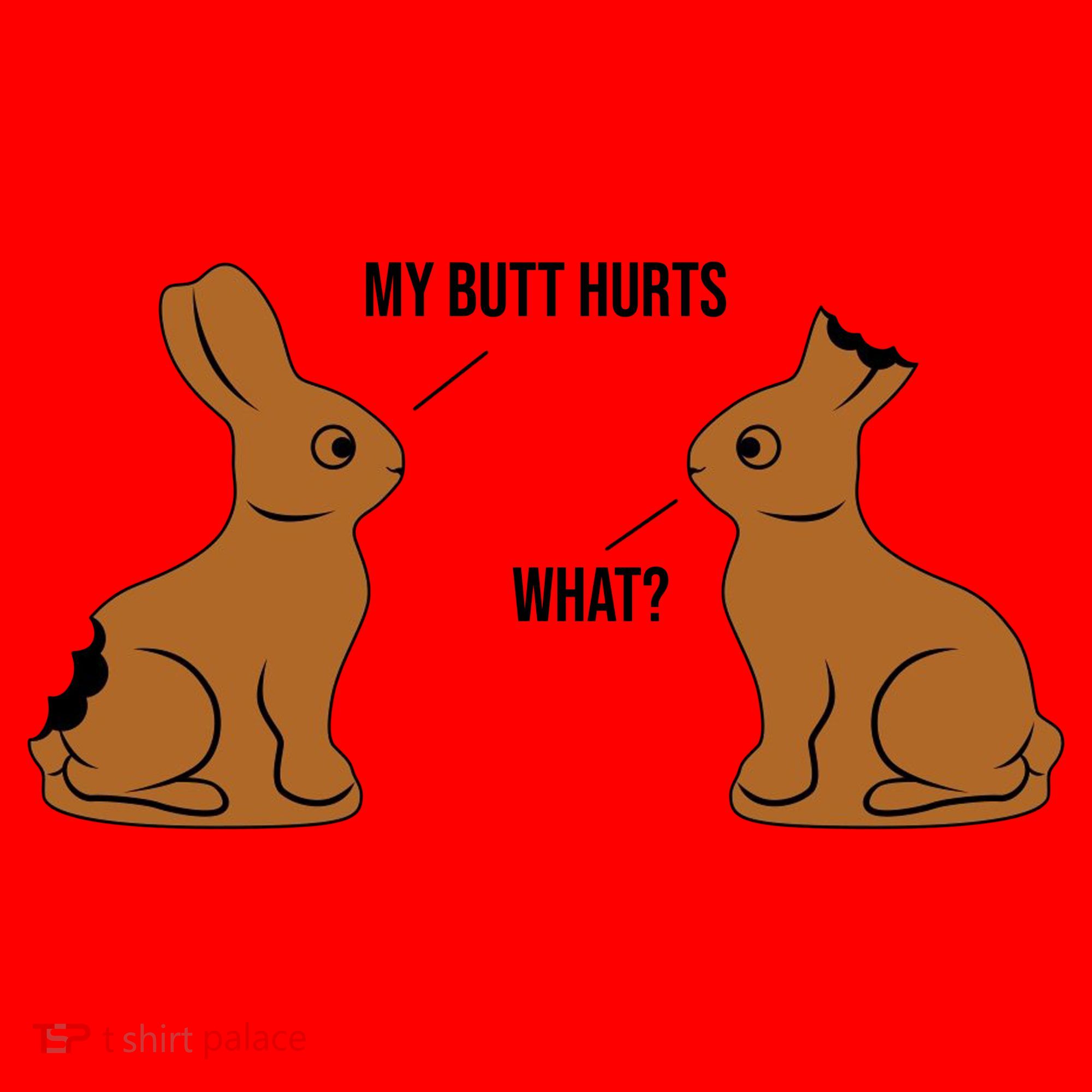 My Butt Hurts Chocolate Easter Bunny Funny Santa Hat