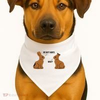 My Butt Hurts Chocolate Easter Bunny Funny USA-Made Doggie Bandana thumb 1