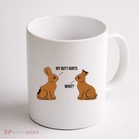 My Butt Hurts Chocolate Easter Bunny Funny Coffee Mug thumb 1