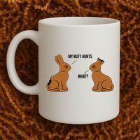 My Butt Hurts Chocolate Easter Bunny Funny Coffee Mug thumb 2