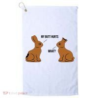 My Butt Hurts Chocolate Easter Bunny Funny Golf Towel thumb 0
