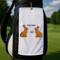 My Butt Hurts Chocolate Easter Bunny Funny Golf Towel thumb 2
