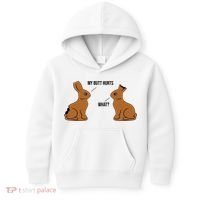 My Butt Hurts Chocolate Easter Bunny Funny Kids Hoodie thumb 0