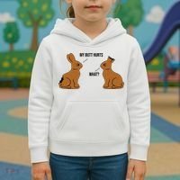 My Butt Hurts Chocolate Easter Bunny Funny Kids Hoodie thumb 3