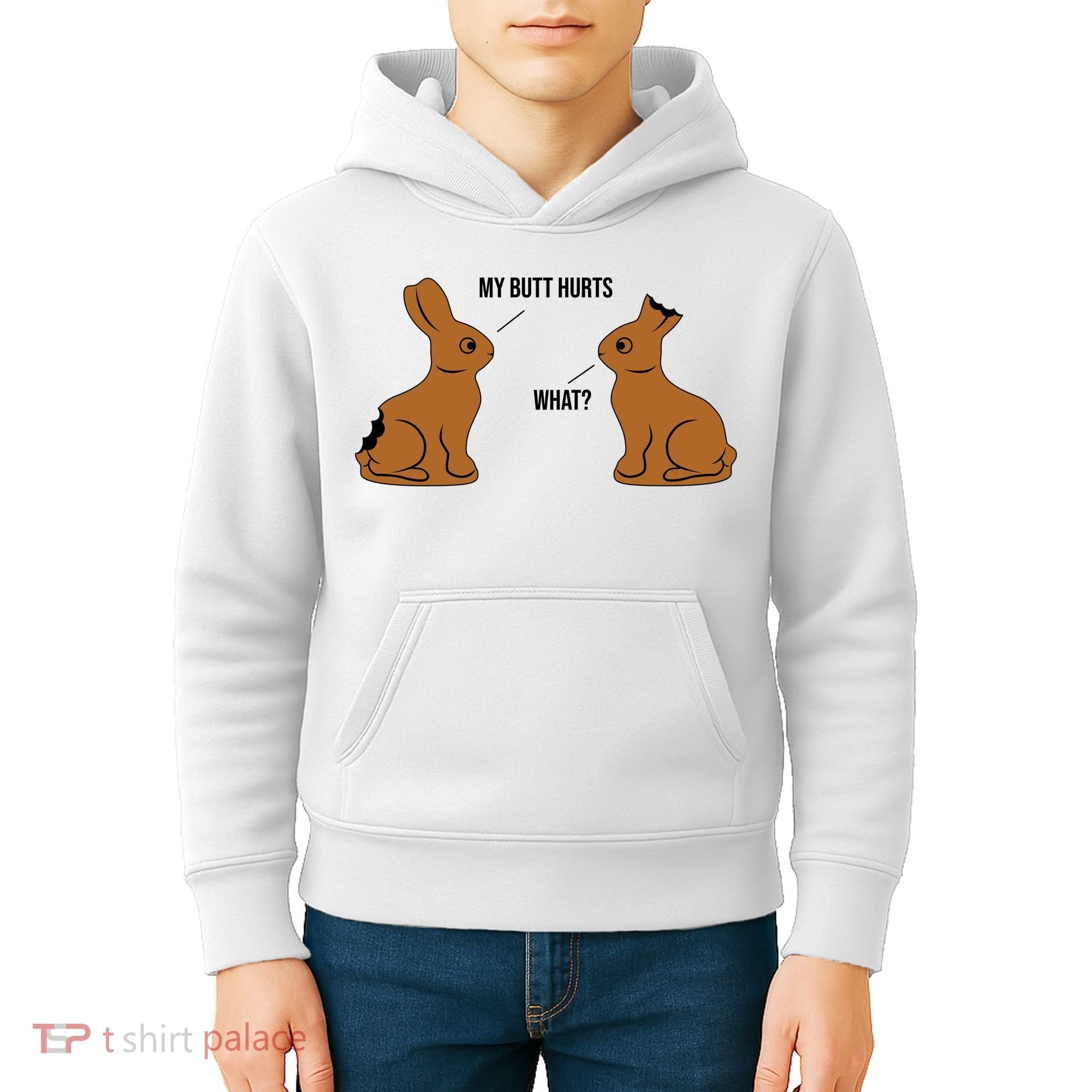 My Butt Hurts Chocolate Easter Bunny Funny Kids Hoodie