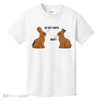 My Butt Hurts Chocolate Easter Bunny Funny Kids T-Shirt thumb 0