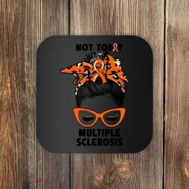 Messy Bun Hair Multiple Sclerosis Awareness Coaster
