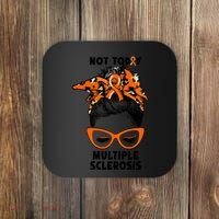 Messy Bun Hair Multiple Sclerosis Awareness Coaster thumb 0