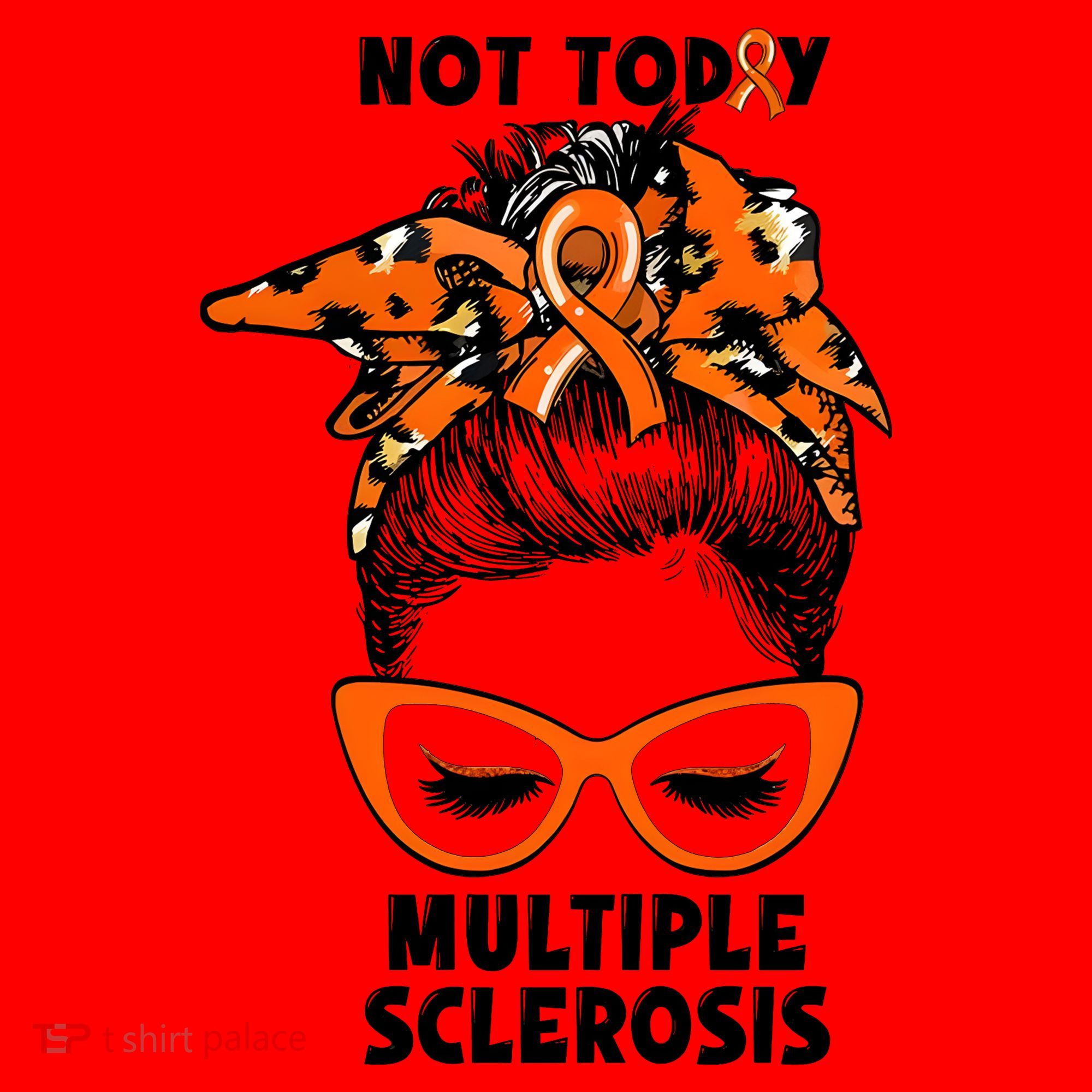 Messy Bun Hair Multiple Sclerosis Awareness Santa Hat