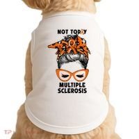 Messy Bun Hair Multiple Sclerosis Awareness Doggie Tank thumb 0