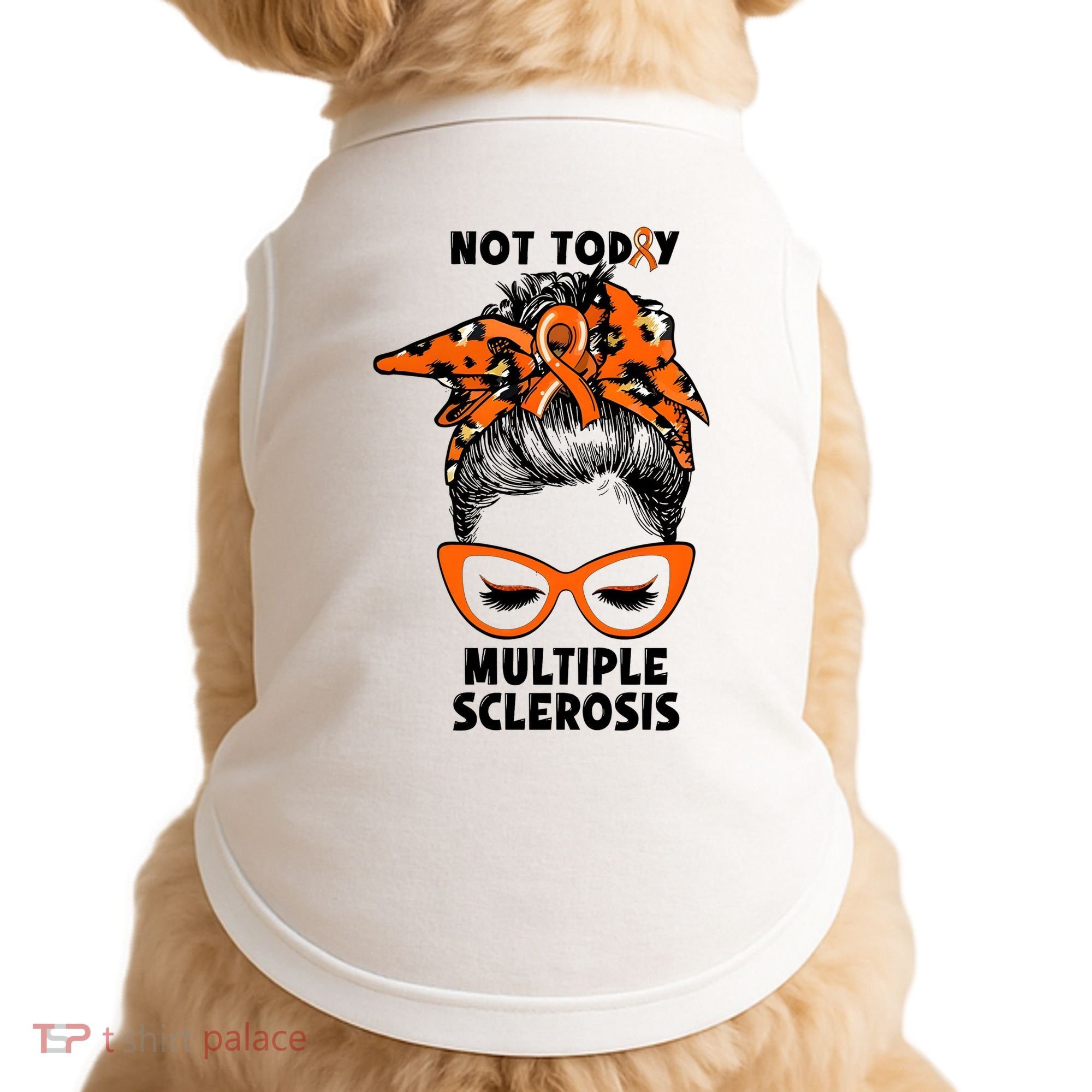 Messy Bun Hair Multiple Sclerosis Awareness Doggie Tank