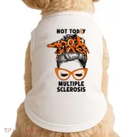 Messy Bun Hair Multiple Sclerosis Awareness Doggie Tank thumb 0