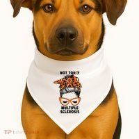 Messy Bun Hair Multiple Sclerosis Awareness USA-Made Doggie Bandana thumb 1