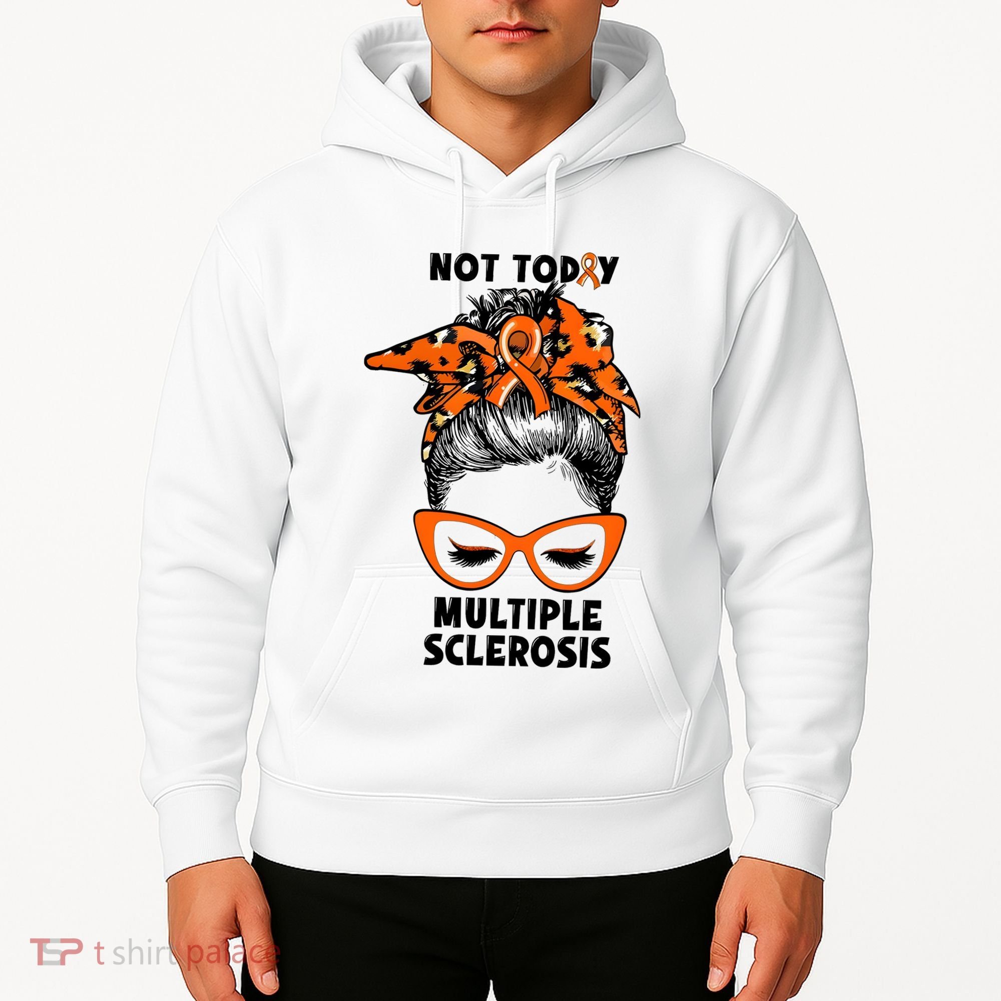 Messy Bun Hair Multiple Sclerosis Awareness Hoodie