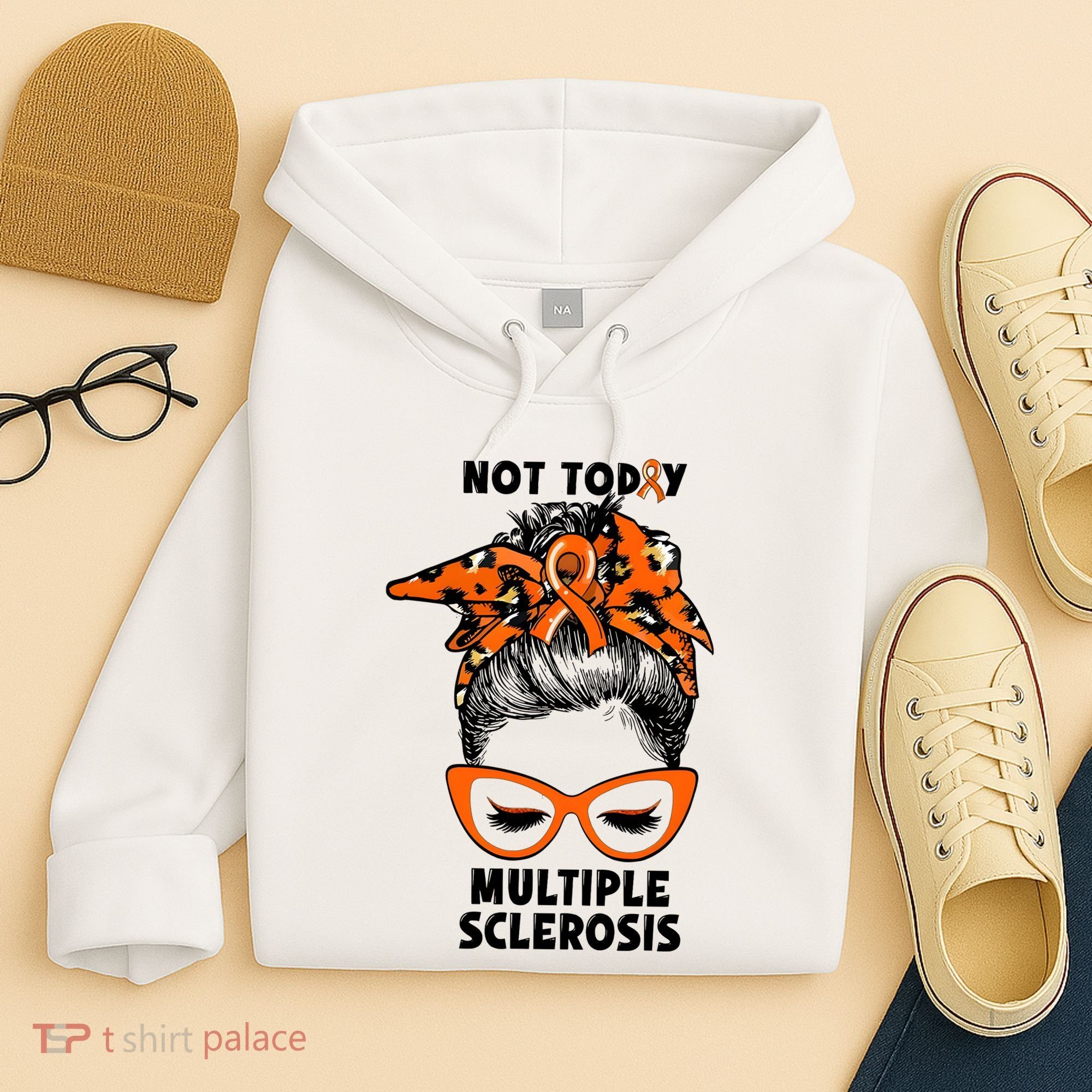 Messy Bun Hair Multiple Sclerosis Awareness Hoodie