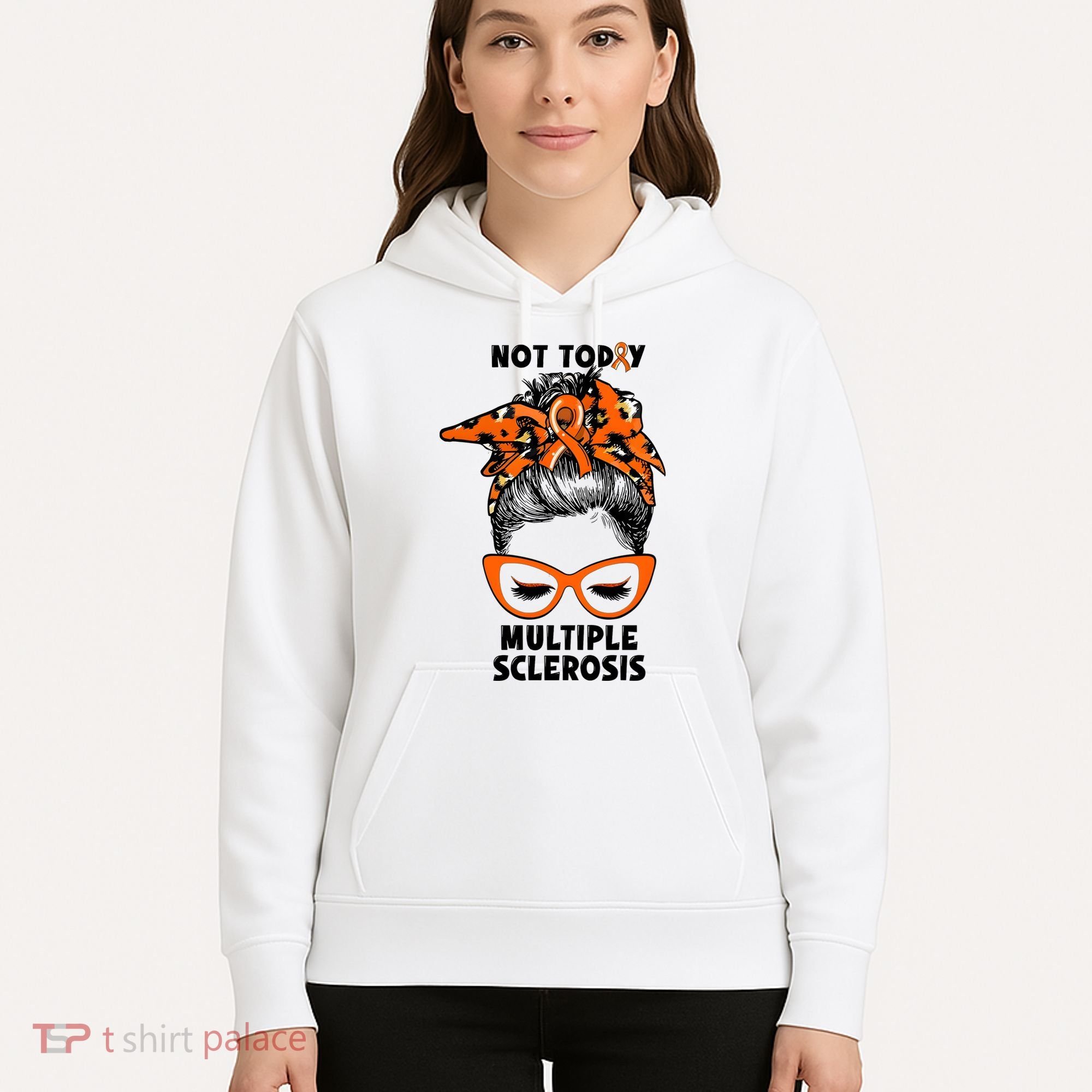 Messy Bun Hair Multiple Sclerosis Awareness Hoodie