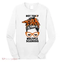 Messy Bun Hair Multiple Sclerosis Awareness Long Sleeve Shirt thumb 0