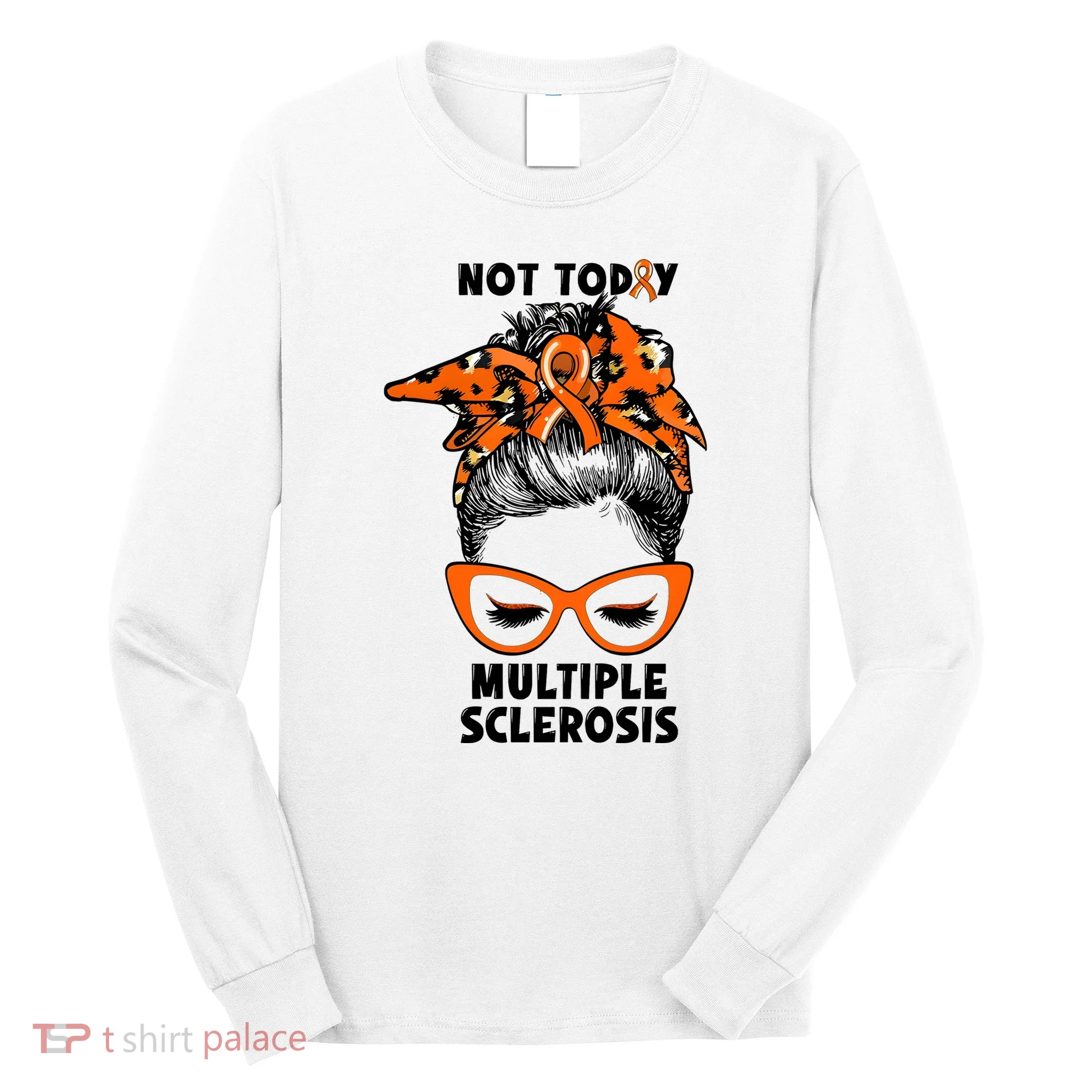 Messy Bun Hair Multiple Sclerosis Awareness Long Sleeve Shirt