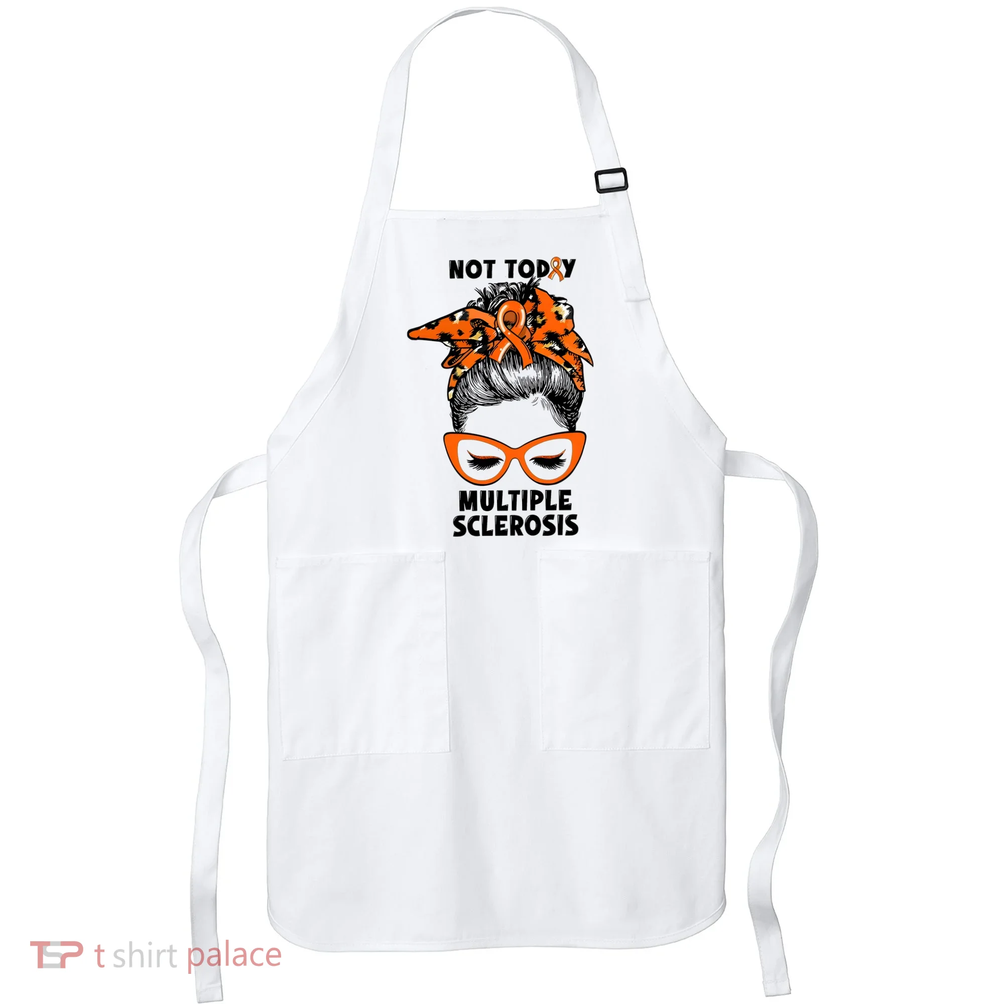 Messy Bun Hair Multiple Sclerosis Awareness Apron