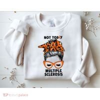 Messy Bun Hair Multiple Sclerosis Awareness Sweatshirt thumb 2