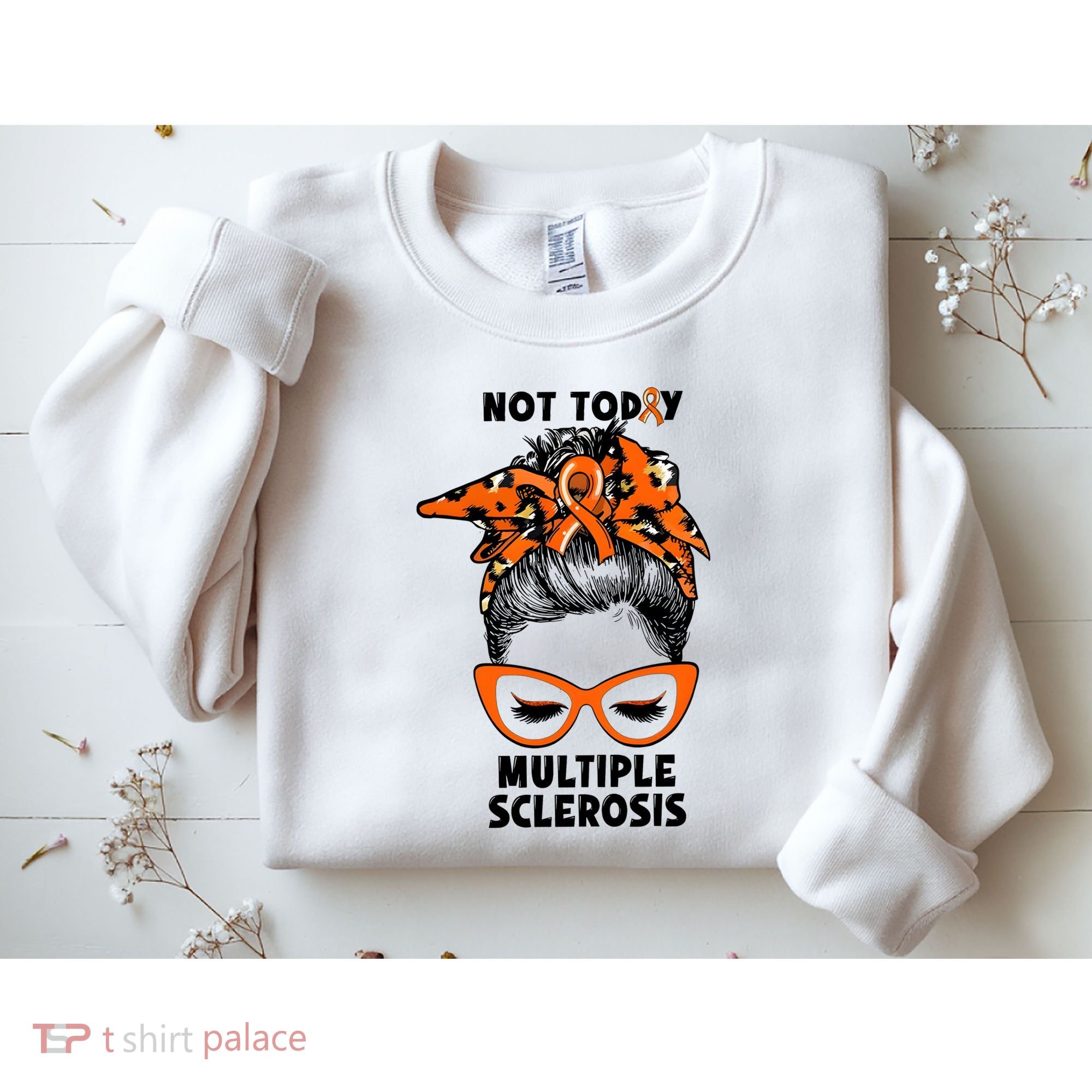 Messy Bun Hair Multiple Sclerosis Awareness Sweatshirt