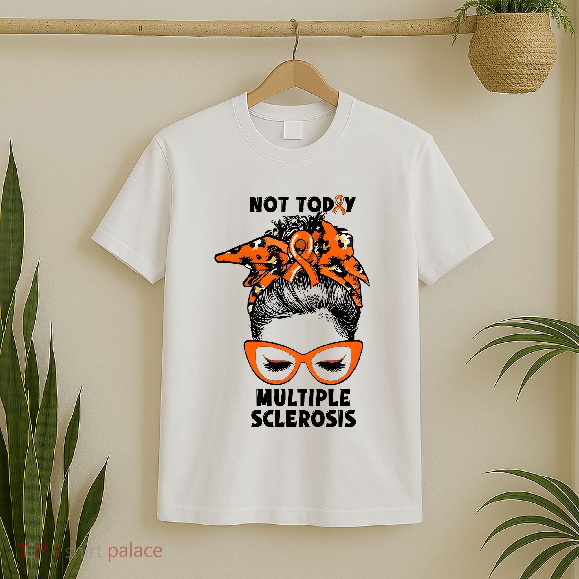 Messy Bun Hair Multiple Sclerosis Awareness T-Shirt