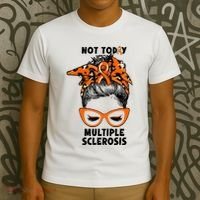 Messy Bun Hair Multiple Sclerosis Awareness T-Shirt thumb 3