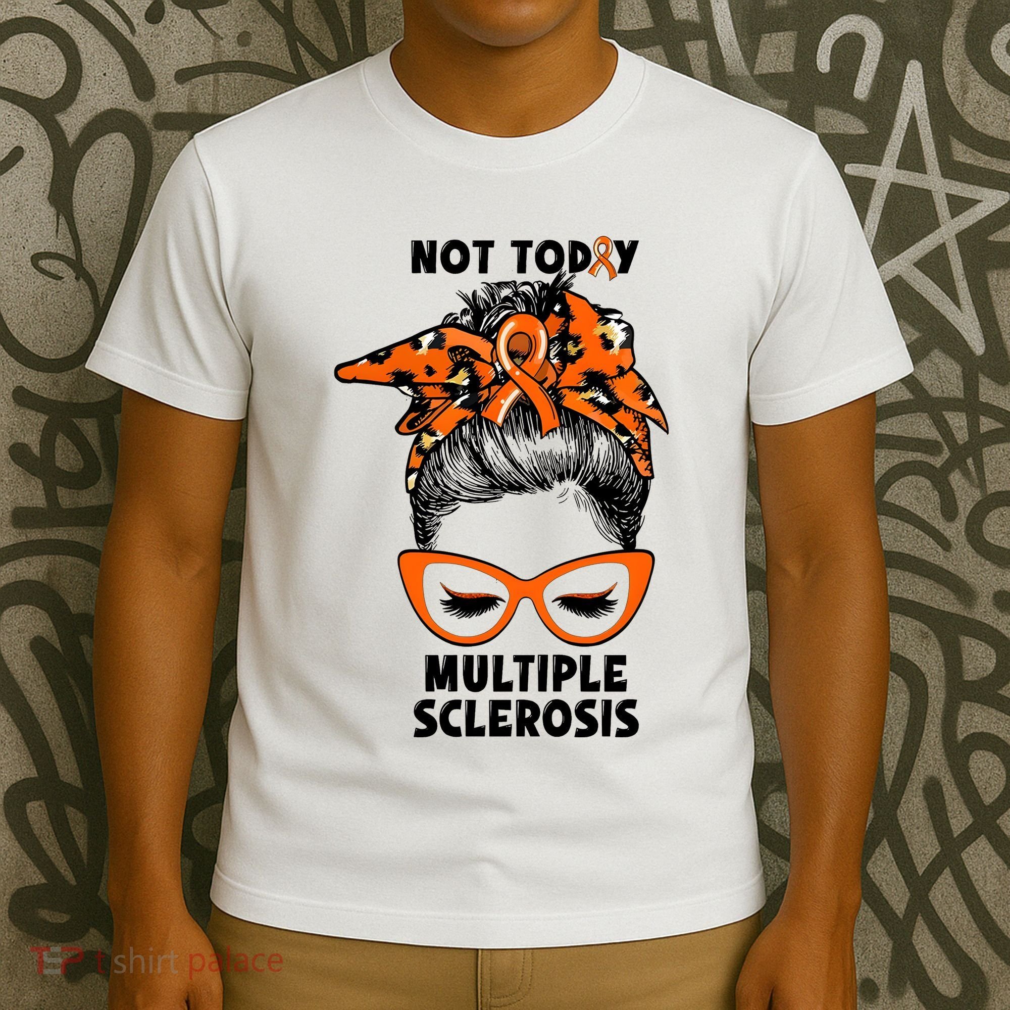 Messy Bun Hair Multiple Sclerosis Awareness T-Shirt